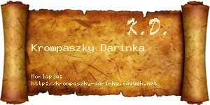 Krompaszky Darinka névjegykártya